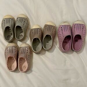 Native shoes - bundle of 4. Size C6, C6, C7, C8. Used and not cleaned up.